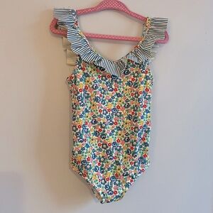 EUC Mini Boden One Piece Floral Bathing Suit
